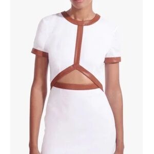 Staud mini whiskey Perla linen dress